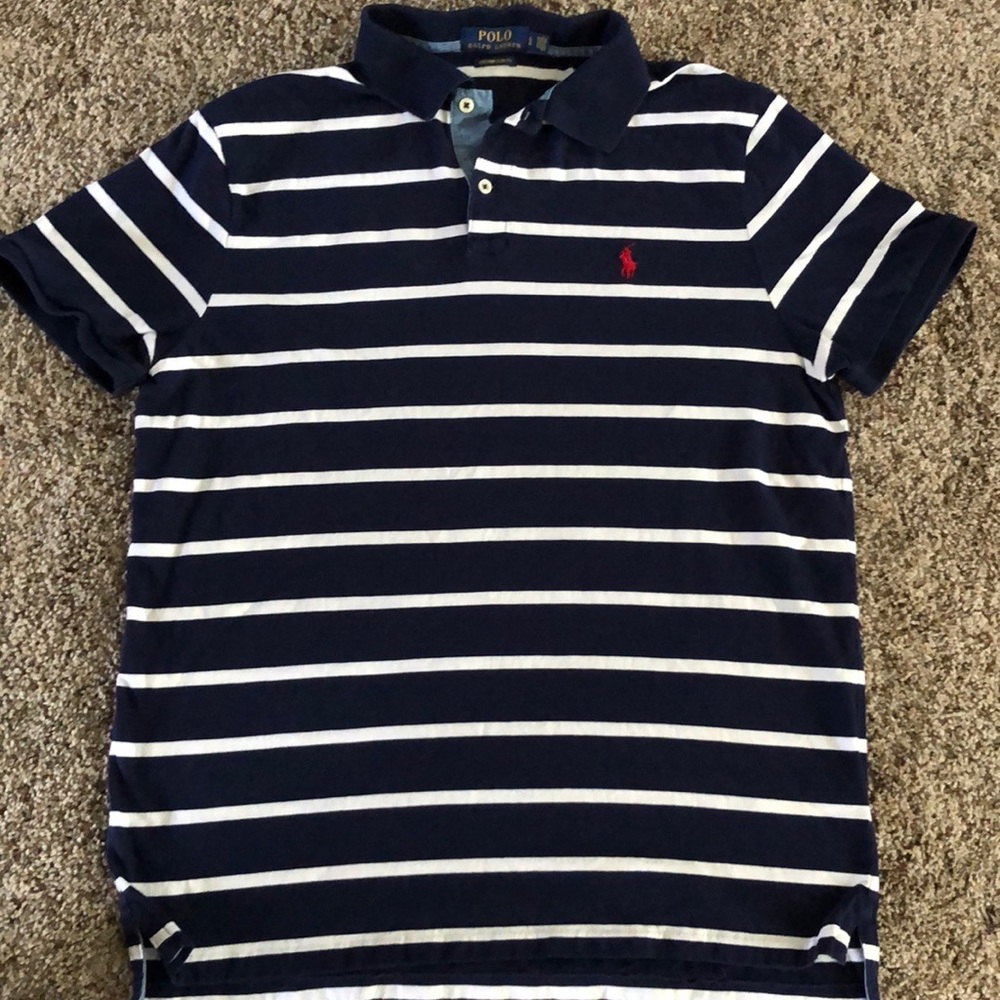 Ralph Lauren Striped Slim Fit Polo Size L
